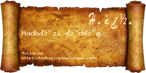 Hadházi Ádám névjegykártya