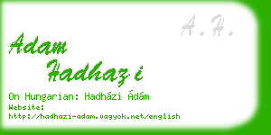 adam hadhazi business card